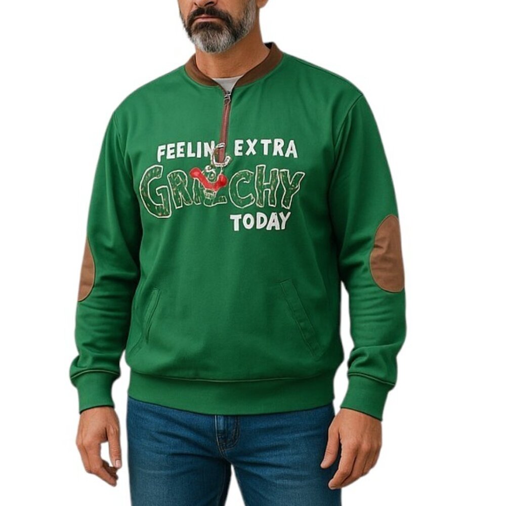 Christmas Sweater Vintage Zip Up Sweatshirt Funny 3D Print‎ Pullover Top Holiday